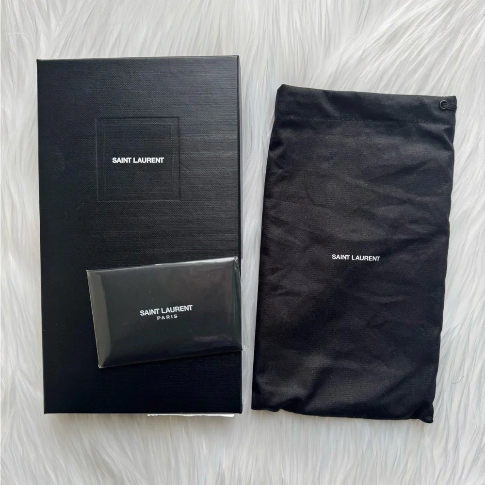 Saint Laurent Patent Glitter Leopard Zip Pouch Wallet - Picture 7 of 7